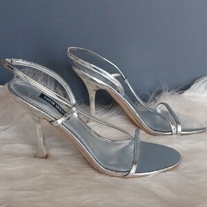 Nine West Silver Strappy Heels